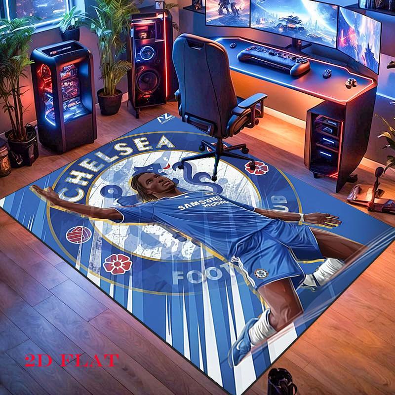 Постер Chelsea FC Ковер для гостиной, спальни, дома, украшение дивана, Нескользящий коврик для детских игр