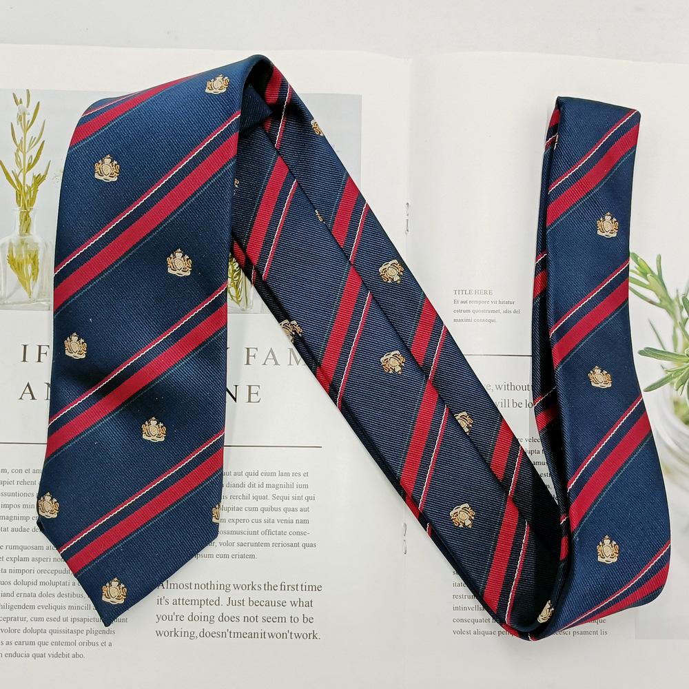 Галстук ручной работы JK Uniform Tie для мальчиков и девочек - 7 см полосатый жаккардовый модный аксессуар