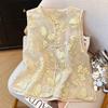 Vest Buckle Embroidered Vest Women's New Vest Temperament Beautiful Lace Top