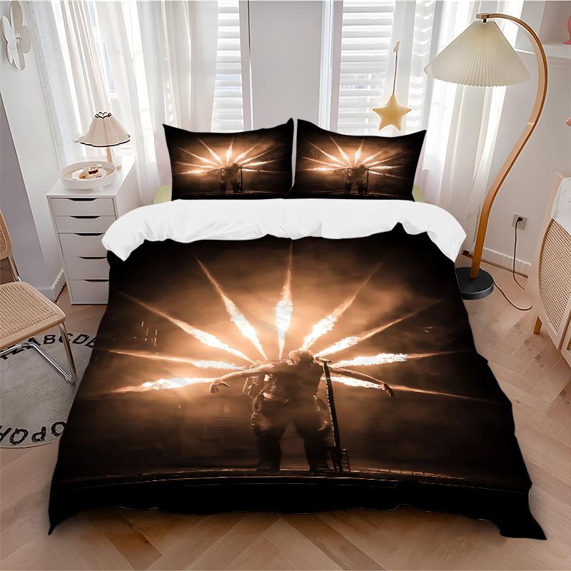 3pcs Rammstein Merchandise Comforter Set - Four Seasons Home High,Machine Washable Bedspread with Pillowcases (No Filling) yy250909015