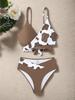 2024 Купальник бикини с высокой талией, сексуальный, на шнуровке, с принтом