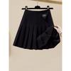 Autumn and Winter New High Waist Thin Pleated Skirt  College Style a Word Half