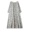 Dimanaf New 2025 Women Plus Size Spring Basic Long Dress Long Sleeve Loose Casual Floral Vintage Maxi Oversize