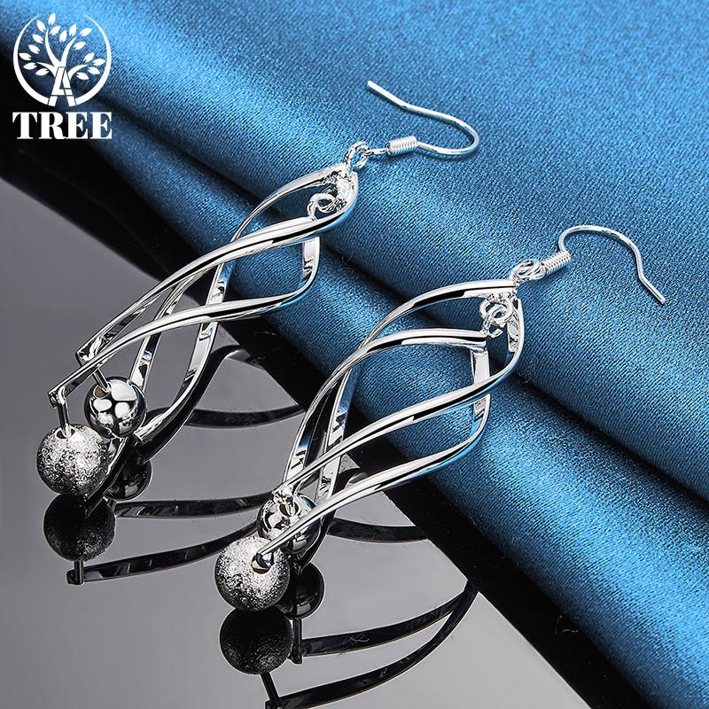 Ювелирные изделия из стерлингового серебра 925 пробы, матовые гладкие серьги-капли с шариками и шариками