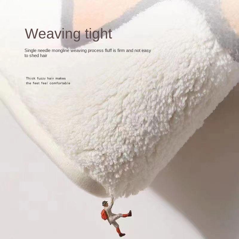 Thickened Simple Cartoon Bathroom Mat Non-slip Absorbent Mat Imitation Cashmere Mat Bedroom Bedside Wear-resistant Foot Mat