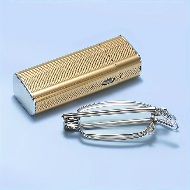 1pc Metal Retro Comfortable Reading Glasses Foldable and Retractable Design Exquisite Compact and Practica