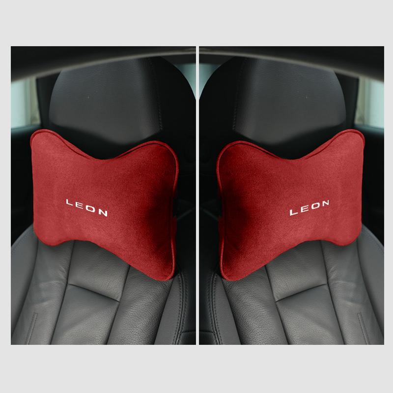 cydf10 Suede Headrest Car Breathable Memory Foam Neck Pillow For Seat Leon Ibiza Ateca Arona Toledo Altea Alhambra Interior Accessories