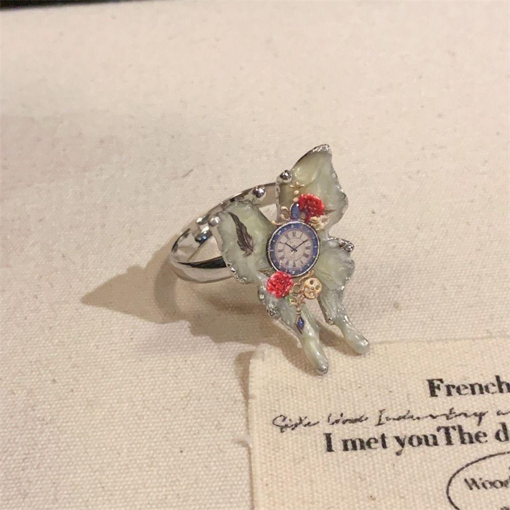 Flower Drip Oil Flower Ring Sweet Irregular Ring Temperament Enamel Finger Ring  Gift