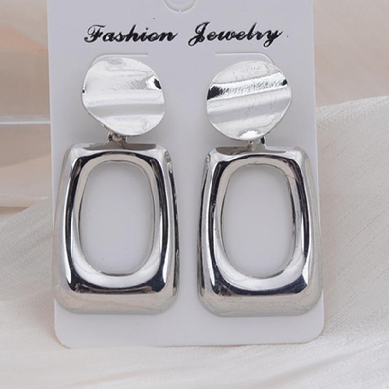 Простые серьги-капли квадратной формы для женщин, модные серьги с геометрическим дизайном с серебряной иглой, женские популярные украшения ARI