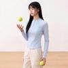 Женская спортивная футболка SPAO с быстрой сушкой, с молнией до середины, воротником-стойкой, длинным рукавом