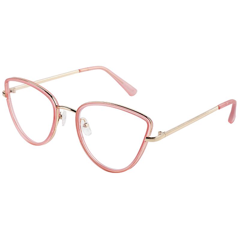 Anti Blue Light Fashionable Metal Cat Eye Flat Mirror New Ins Style Casual Trendy Cool Eyeglass Frame 81049