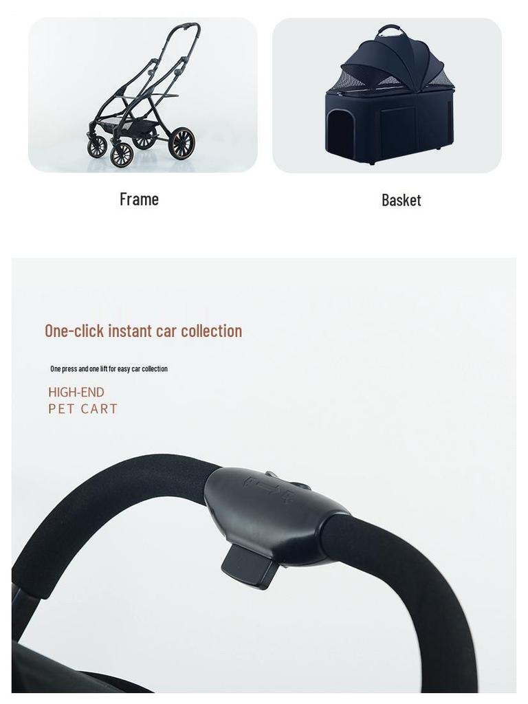 Lightweight Folding Pet Stroller for Small Dogs and Cats