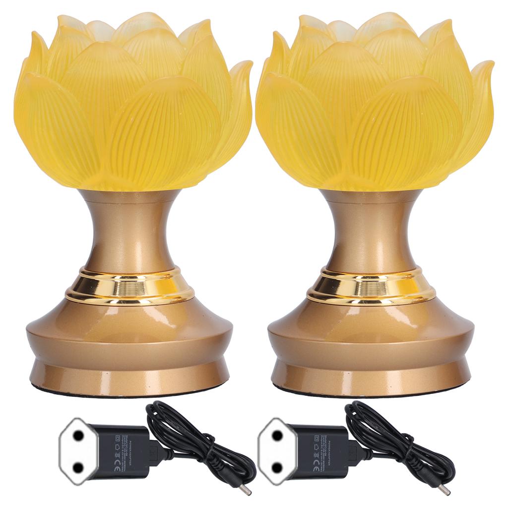 2 комплекта светодиодных буддийских светильников, желтых, буддийских светильников, регулируемых, буддийских, цветочных светильников, буддизм, поставка, вилка AU