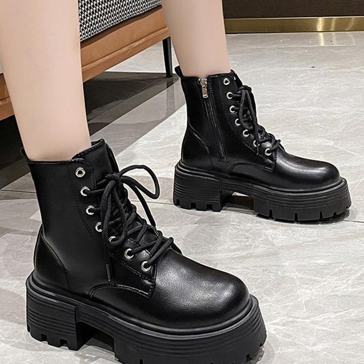 Осень и зима британские ветрозащитные ботинки Martin на платформе с локомотивом, женские новые толстые каблуки, универсальные, короткие, модные, повседневные