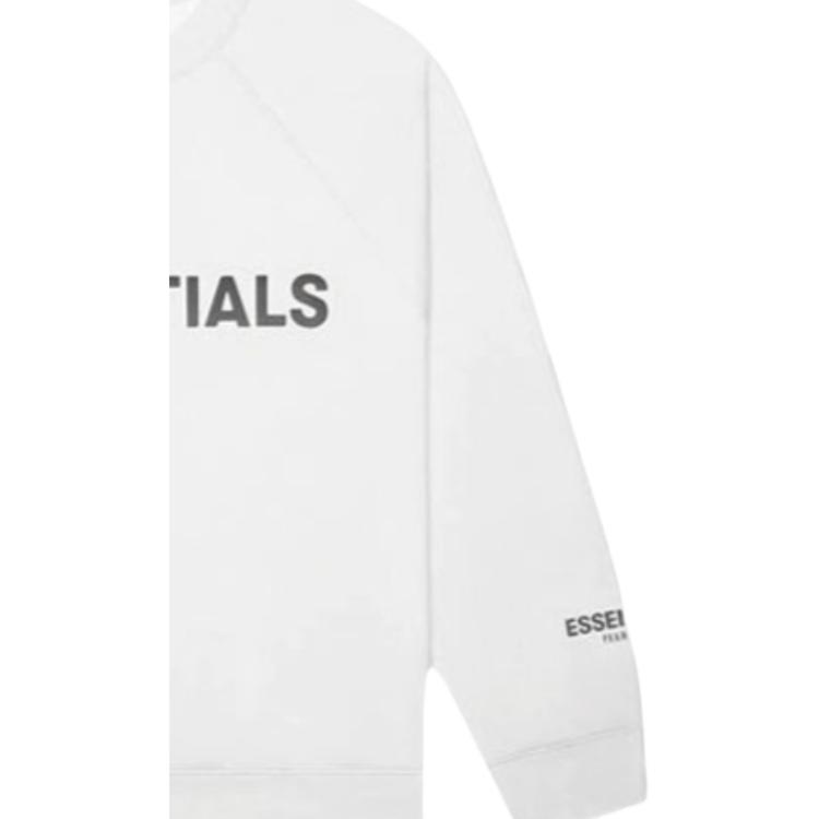 Fear of God Essentials Худи с принтом на длинном рукаве с флисовой подкладкой SS20, унисекс, верхняя одежда, белое FOG-SS20-103