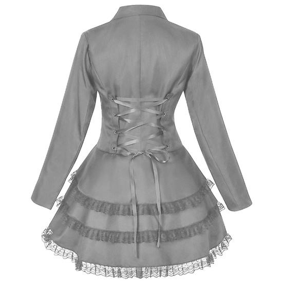 Женский двубортный викторианский стимпанк блейзер пальто готический смокинг фрак куртка с кружевной отделкой Хэллоуин свадебная униформа костюм