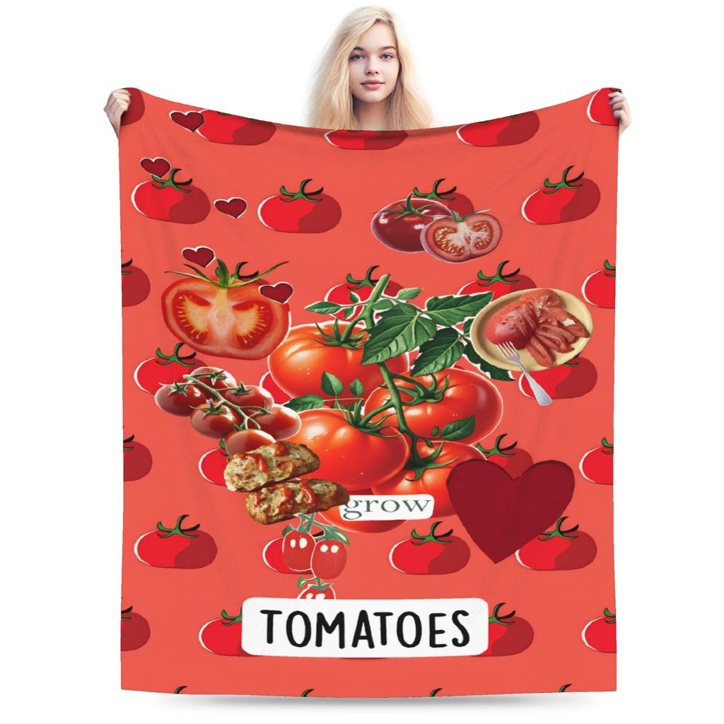 Tomato Blanket Boy Girl Flannel Throw Blanket For Chair Sofa Bed Soft Comfy DIY Quality Bedspread Gift