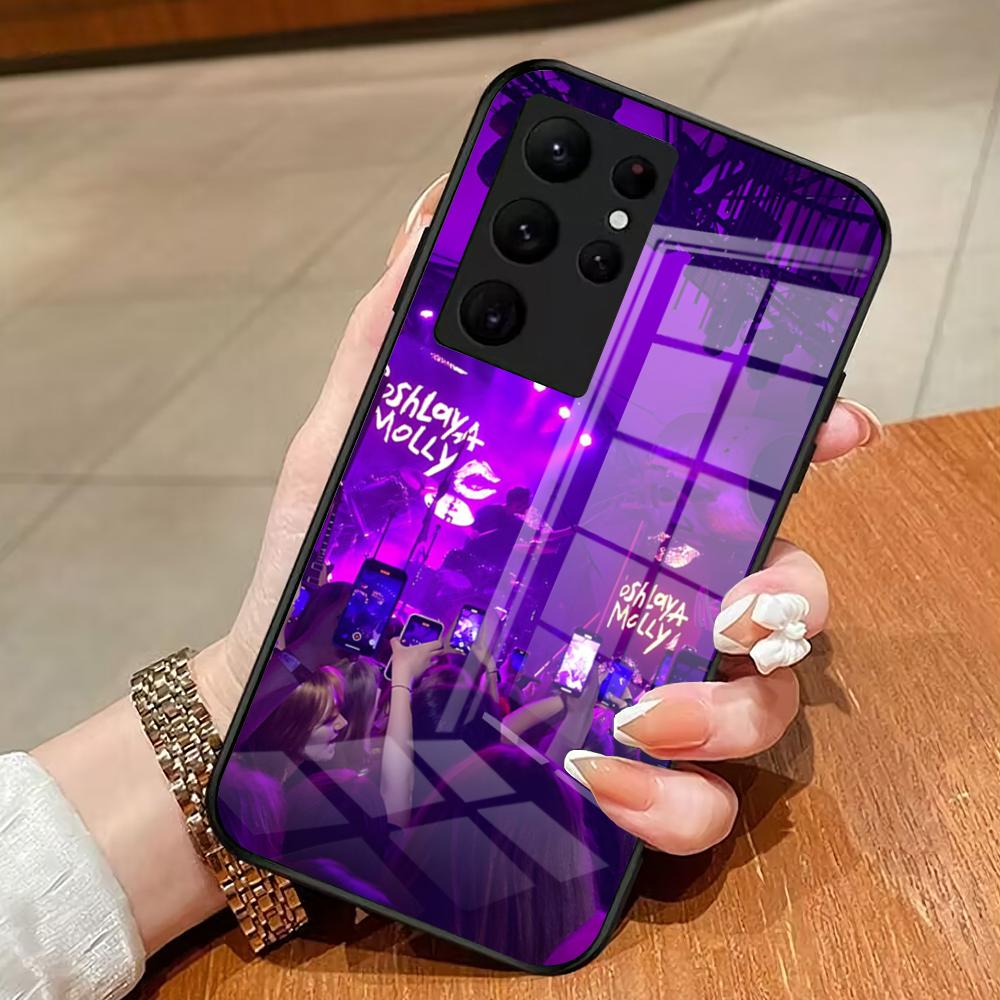 Чехол для телефона Poshlaya Molly Band для Samsung S26 S25 Edge Ultra 23 22 21 20 Ultra Plus S24 Fe Стеклянная крышка