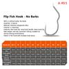 High Carbon Steel Fishing Hook Sharp Barbless Automatic Flip 12Pcs/Pack Fishhook For Carp Fishing Accessories