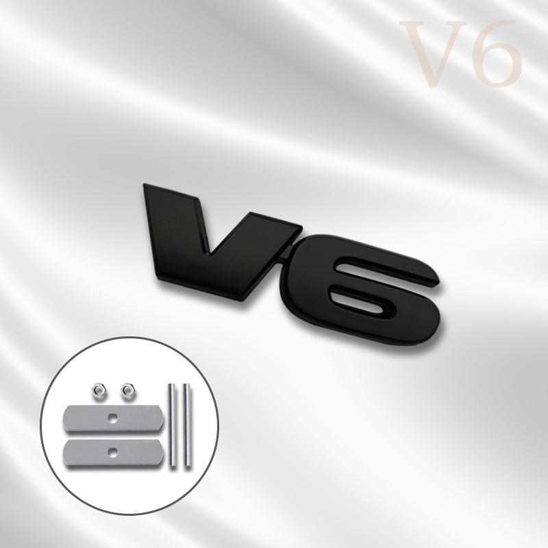 ydjcv7 3D Car V6 Design Grille Badge Front Emblem Rear Trunk Body Sticker For Toyota 2019 4runner rav4 Tundra Corolla Ford Accessory