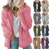 Coats for Women Wool Fur Fluffy Furry Coat Fleece Jackets Hooded Long Sleeve Winter Warmer Plush Fleece Cardigan