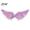 Light Up Performance Wings LED Light-Up Angle Wing, Glowing Feather Wing for Kids Girls, Fairy Costume Props Christmas Halloween Stage Battery