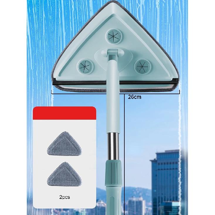 Triangle Glass Wiper Telescopic Rod Windows Cleaning Brush Window Cleaner Professional Household Window Cleaning Tool