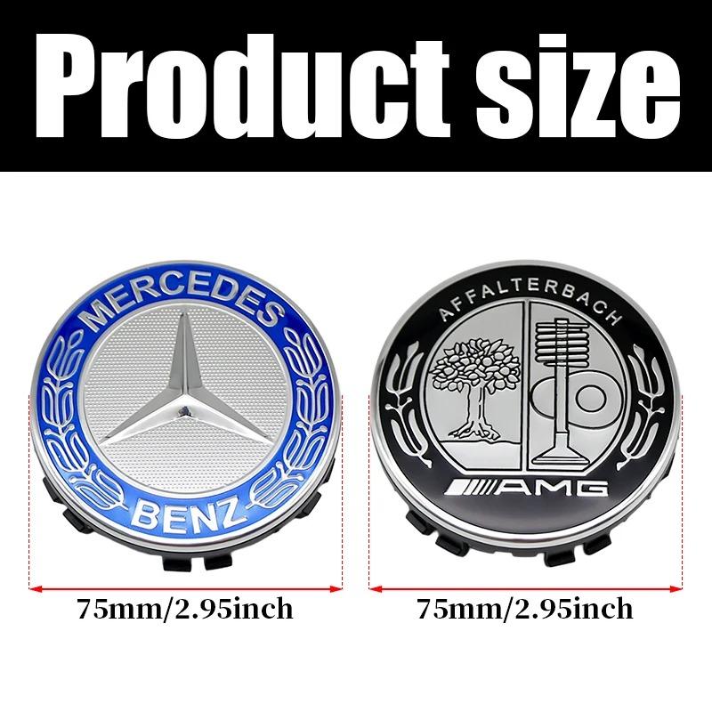 GZB4 75mm Wheel Center Hub Caps for Mercedes Benz AMG C E S Class GLE GLC GLS - Floating Magnetic Levitation Accessories W204 W205 W2