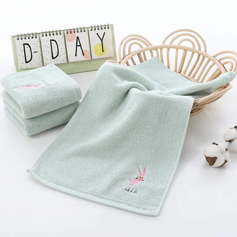 Детское полотенце из хлопка 32 нити 25 * 50 с вышитым рисунком для лица младенца, бытовые ежедневные потребности полотенце для лица