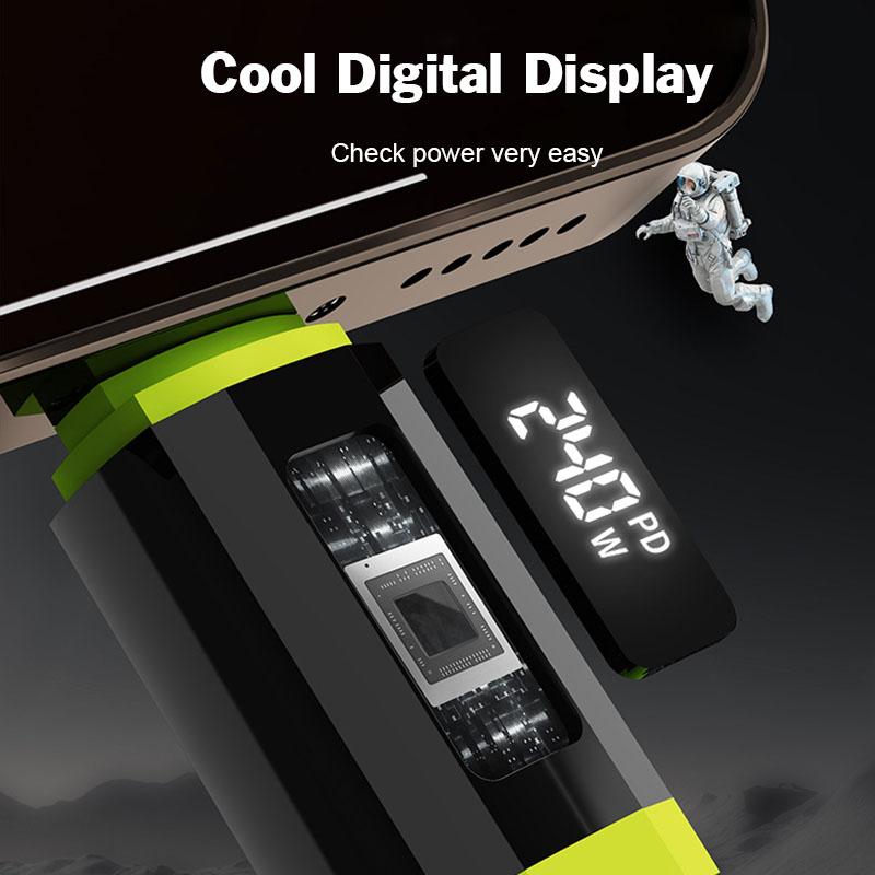 Кабель Type-C — Type-C мощностью 240 Вт с цифровым дисплеем и поддержкой Super Charging 6A