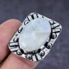 Кольцо из стерлингового серебра 925 пробы с натуральным радужным лунным камнем ручной работы S.8.5 F5V59