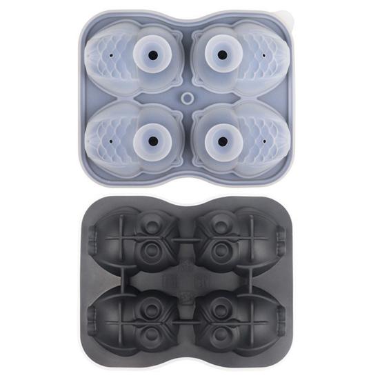 Ice Cube Mold Owl Shape Ice Cube Tray 4 Grids Funnel Lid Design