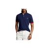 Polo SS22 Однотонный вышитый логотип с коротким рукавом, мужская рубашка поло, синяя MNPOKNI1N821684-410