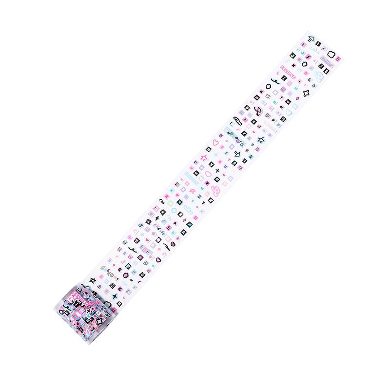 MINKYS Kawaii Cute Hand Tent Tape Sticker Colorful Letter Symbols Cartoon Creative Decorative Characters Stickers