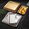 304 Stainless Steel Storage Tray Plates for Food Bread Cake Fruit Snack Dish Gold Baking Container Pan Home Kitchen Accessories