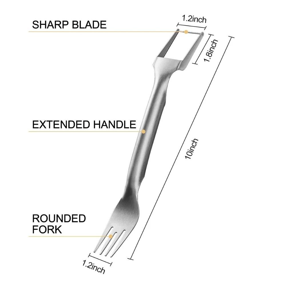 2-in-1 Watermelon Fork, Watermelon Slicer Cutter, Stainless Steel Fruit Cutter Carving Tool for Home Party Camping Fruit Knife