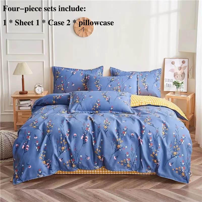 Печатная кровать, одиночные листы из четырех частей, набор домов для домашних кроватей