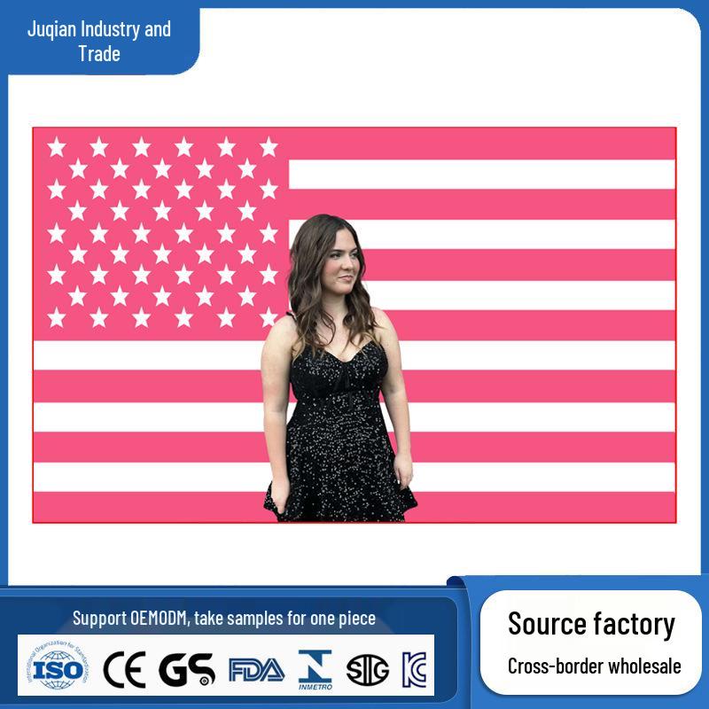 Джейкоб Элорди Розовый фон с американским флагом: Праздничный и спортивный баннер для общежития