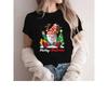 Merry Christmas Printed T-shirt Women's Short Sleeve Round Neck Loose T-shirt Summer T-shirt Dwarf Family Christmas Pattern Women's Top