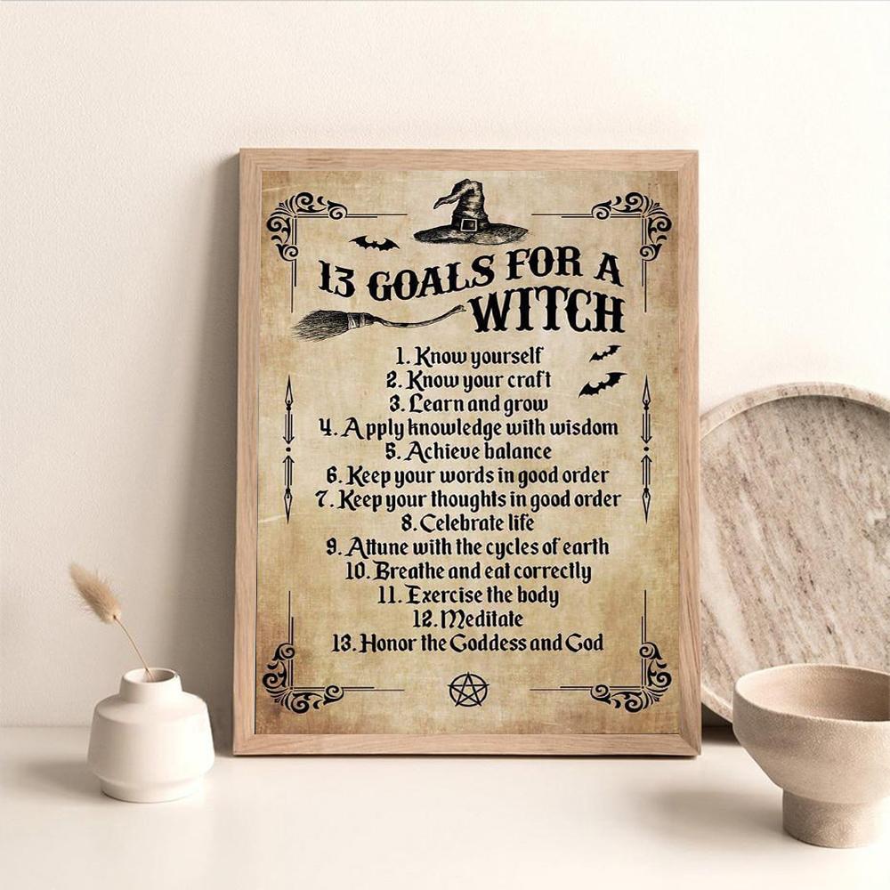 Kitchen Witchery Poster Retro Witch Canvas Painting Prints Posters Vintage Home Room Bar Cafe Decor Aesthetic Art Wall Painting