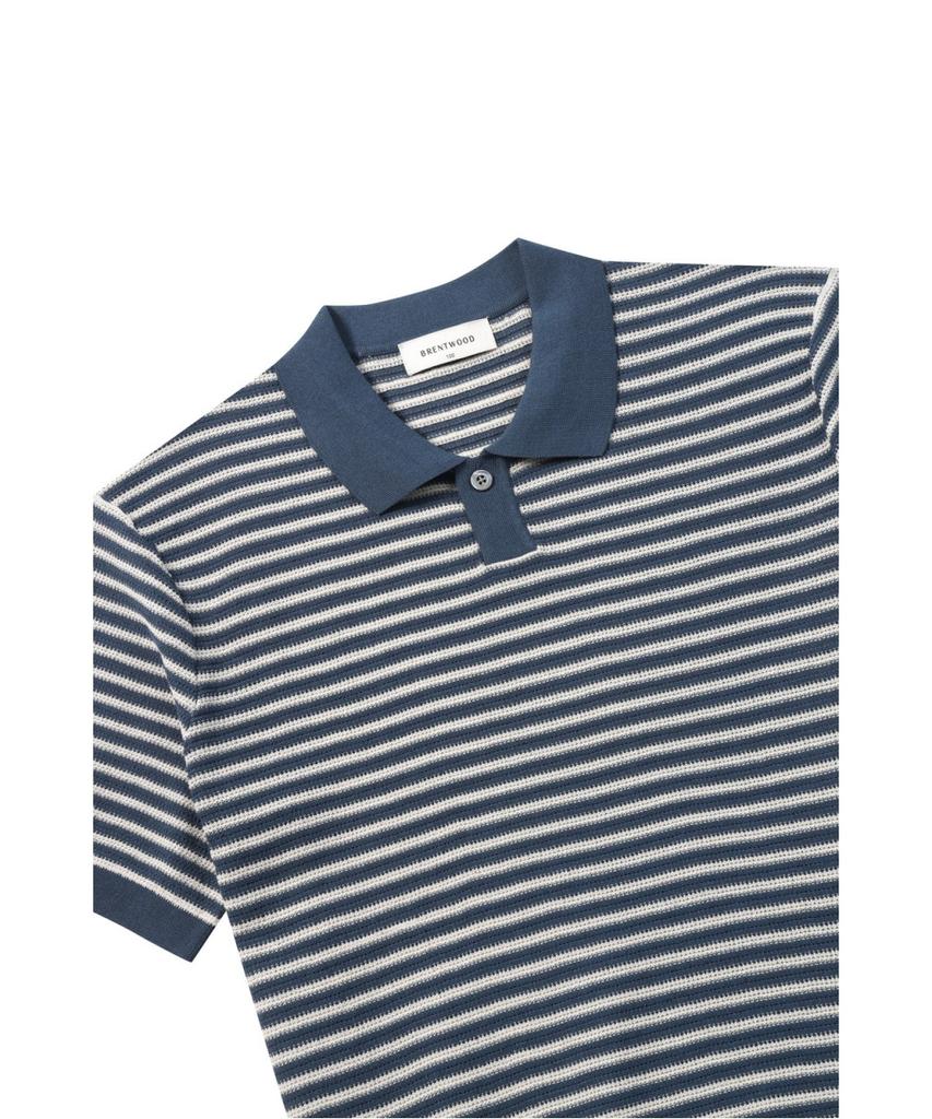 BRENTWOOD [Liberty] Washable Striped Polo Neck Sweater Brwam26512Bux