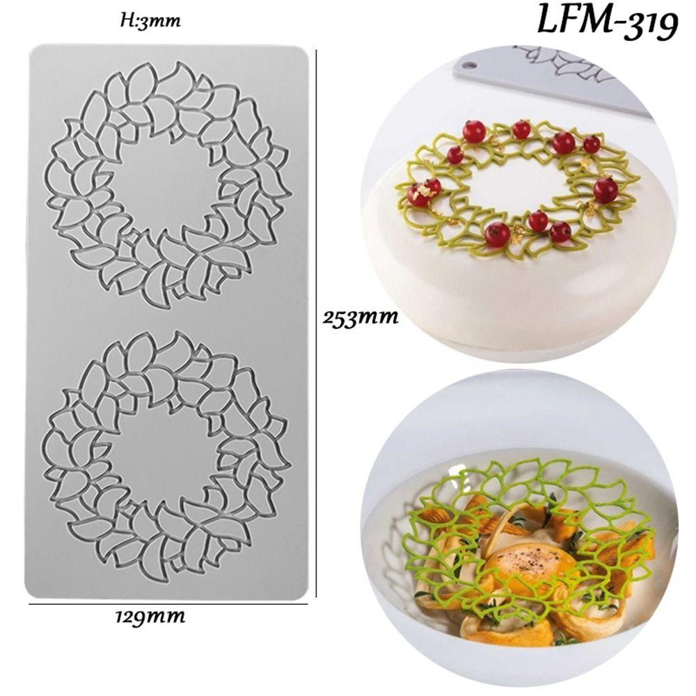 Украшение бордюра Украшение торта Форма для мастики Силиконовая форма Кружевная подложка Листья Венок Кружевная форма для торта