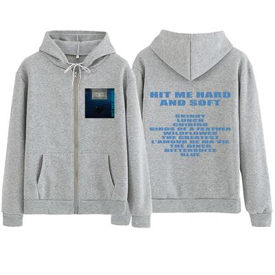Hit Me Hard And Soft Billie Zipper Hoodie Harajuku Pullover Tops Sweatshirt Streetwear Fans Gift