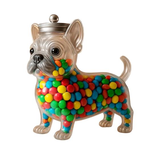 Конфетница в форме животного Герметичная банка для хранения с крышкой Милый прозрачный дизайн кошки и собаки Банка для закусок для кухонной столешницы шкафа