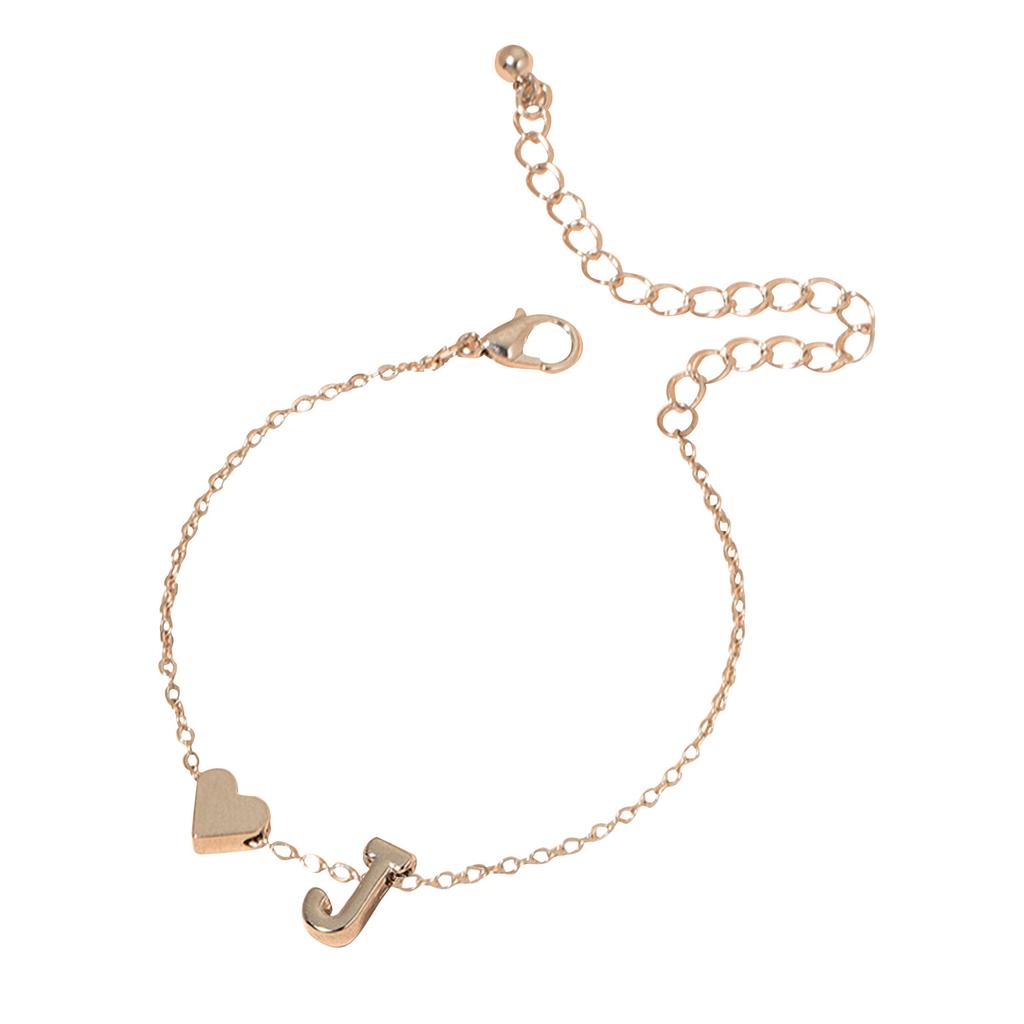 Initial Heart Bracelet Heart Letter Bracelet Personalized Monogram Bracelet 1 Pc