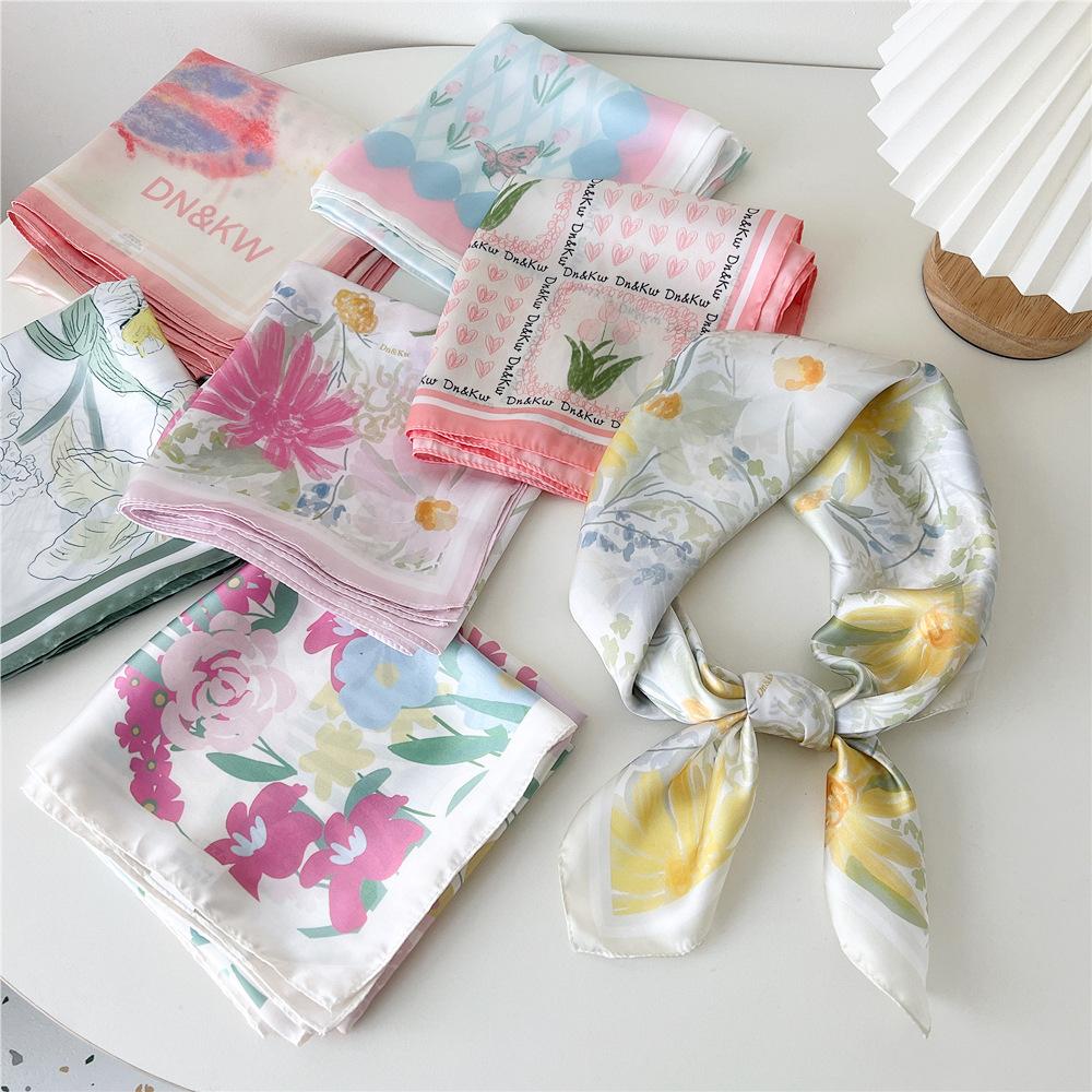 Модный декоративный шарф, повязка для волос, резинка для волос 70, маленький квадратный шарф, шелковый шарф, женский весенне-осенний универсальный маленький шарф, профессиональный шарф