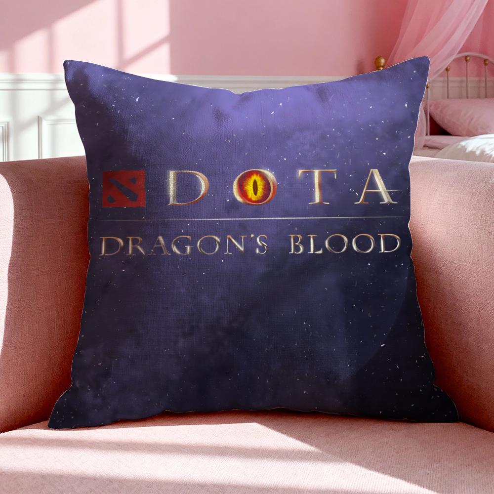 Аниме D-Dota: Наволочка 'Кровь Дракона' Дышащая Льняная Наволочка Летняя Без Запаха Экологически Чистая Невидимая Молния Стирка