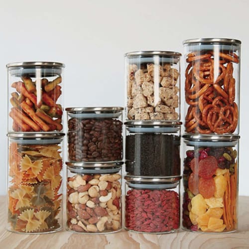 CASUAL PRODUCT Standard Glass Canister with Stainless Steel Lid, 600ml, 576867, Heat-Resistant Glass