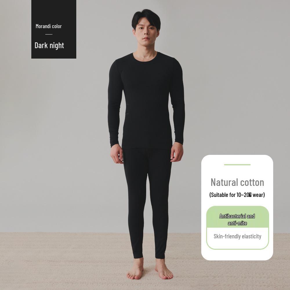 Мужской комплект термобелья из чистого хлопка на осень: Свитер и брюки