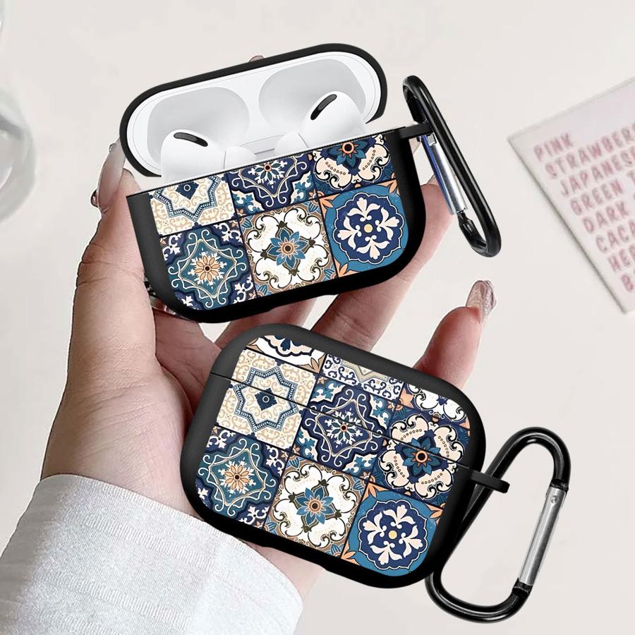 Чехол для наушников Cover Case Для Airpods Pro3 Pro 1 Pro2 2 3 4 Стиль с ретро-узором и текстурой